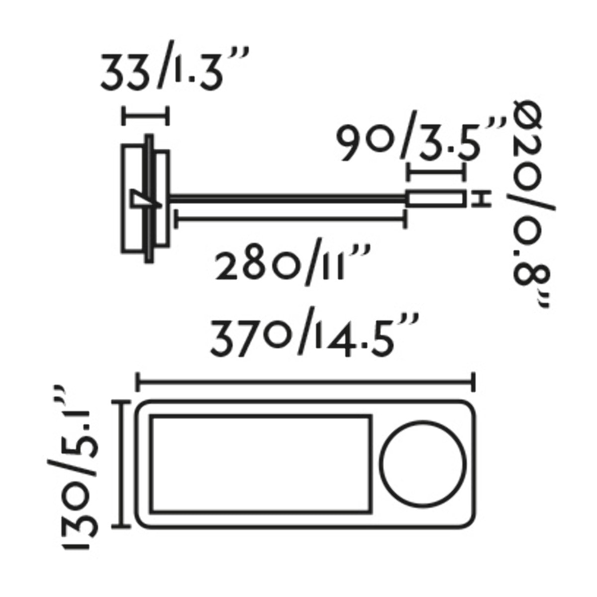 MOOD APLIQUE NEGRO/NEGRO LED 2x3W LECTOR 2W 3000K