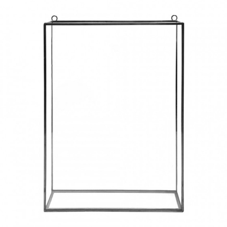 Vitrine murale transparente en verre et métal noir - BUSE 387