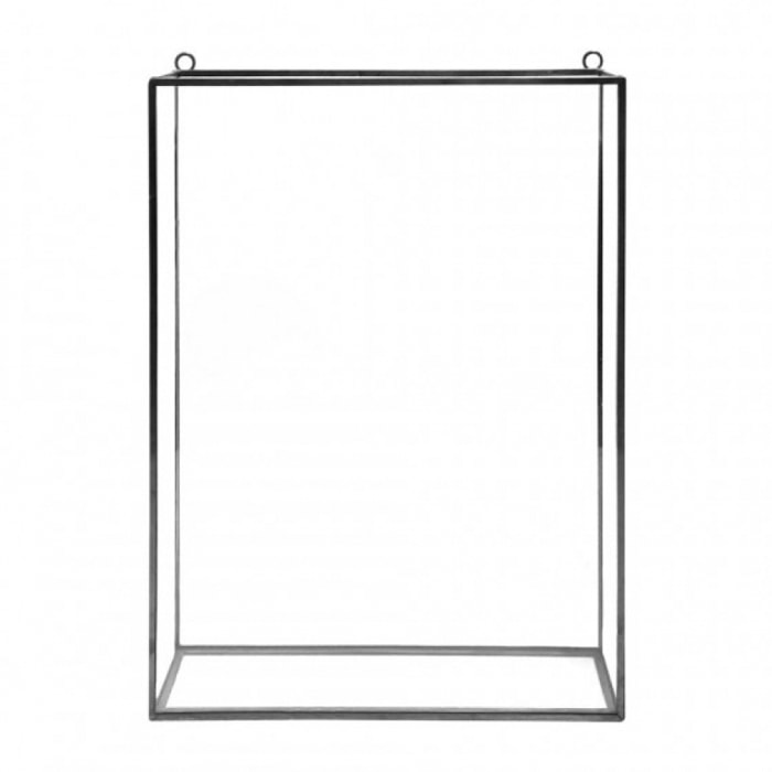 Vitrine murale transparente en verre et métal noir - BUSE 387