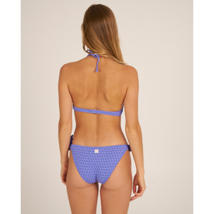 Top de bikini halter en tejido con textura