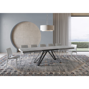 Mesa extensible 90x200/460 cm Terium cemento patas antracita