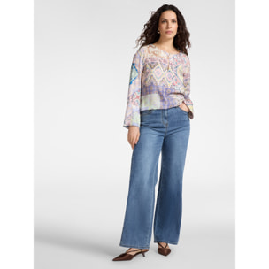 Elena Mirò - Blusa con estampado bandana - Violeta