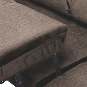 Canapé Tissu Convertible Angle droit Taupe Anacapri - 3 Places