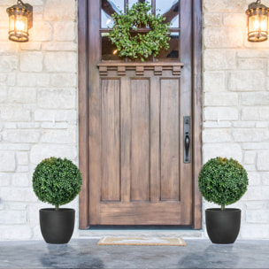 Lot de 2 plantes artificielles 70 cm boules de buis