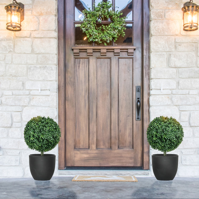 Lot de 2 plantes artificielles 70 cm boules de buis