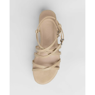Sandalias de plataforma Zahara Beige 7 cm