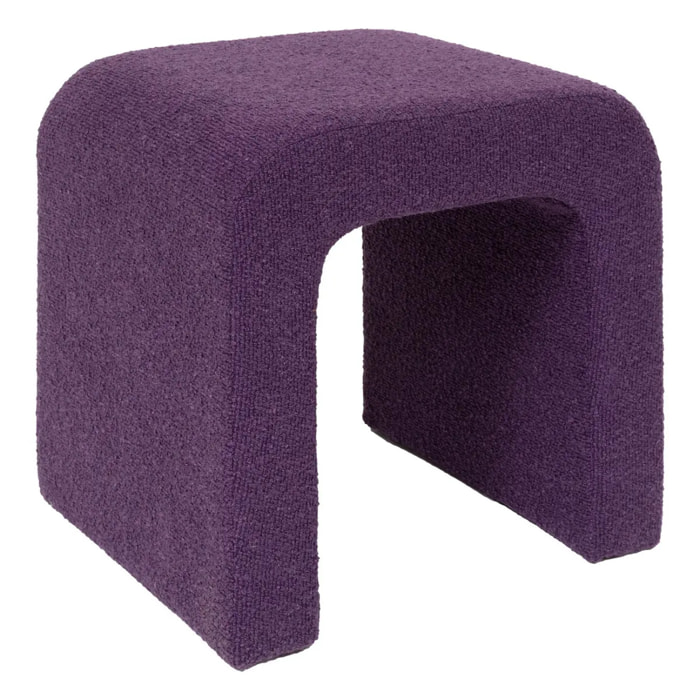 Pouf Sevi bouclette violet 41x35cm