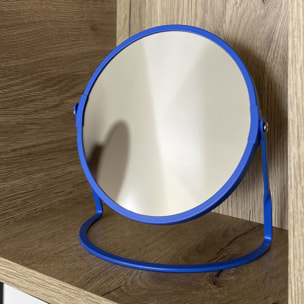 Miroir grossissant sur pied Acier AKIRA Bleu roi Spirella
