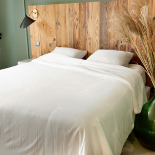 Jeté de lit Réversible Polaire/Motif Jacquard - Blanc