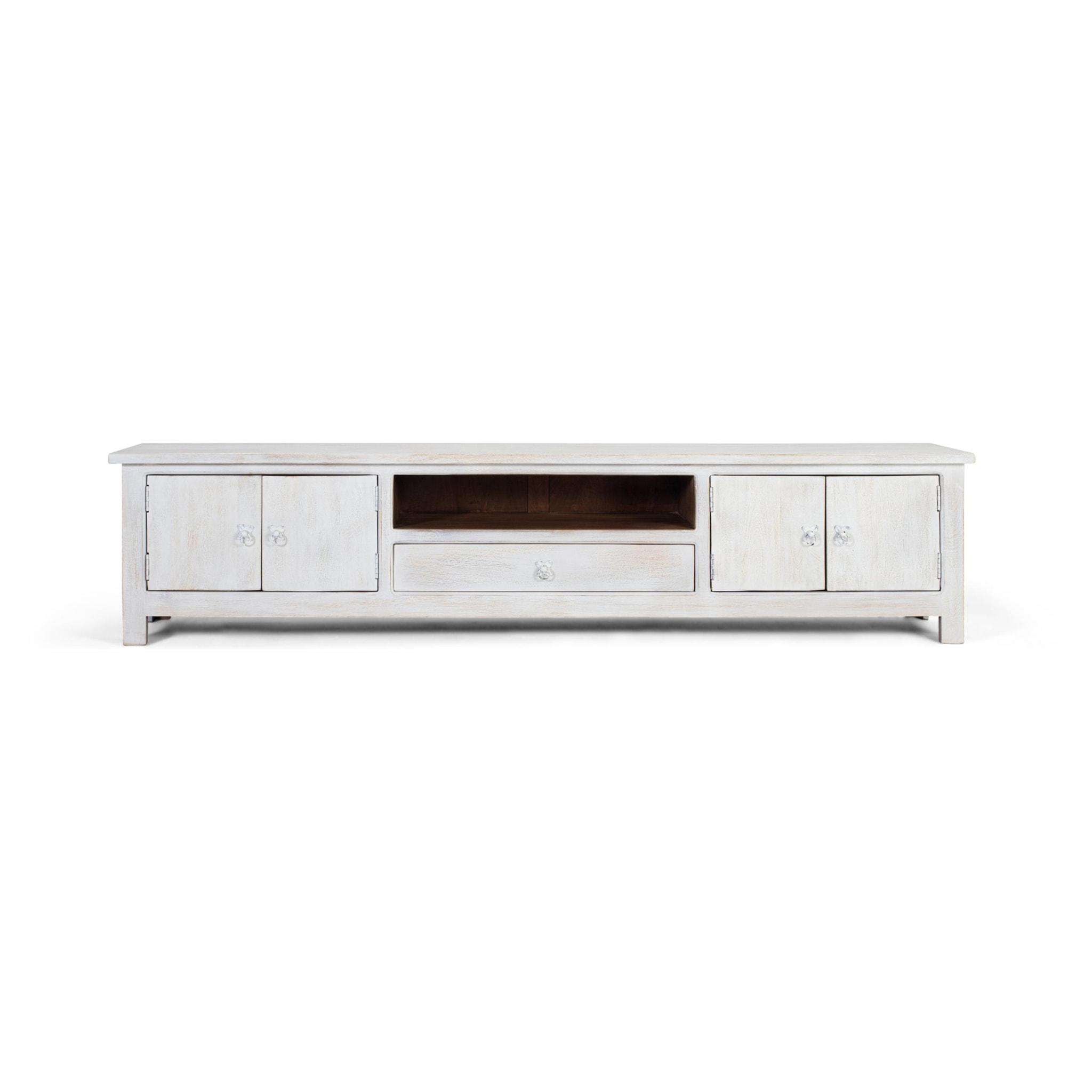 Mueble TV de Madera de Mango 230 Cm Estilo Mediterráneo Moderno