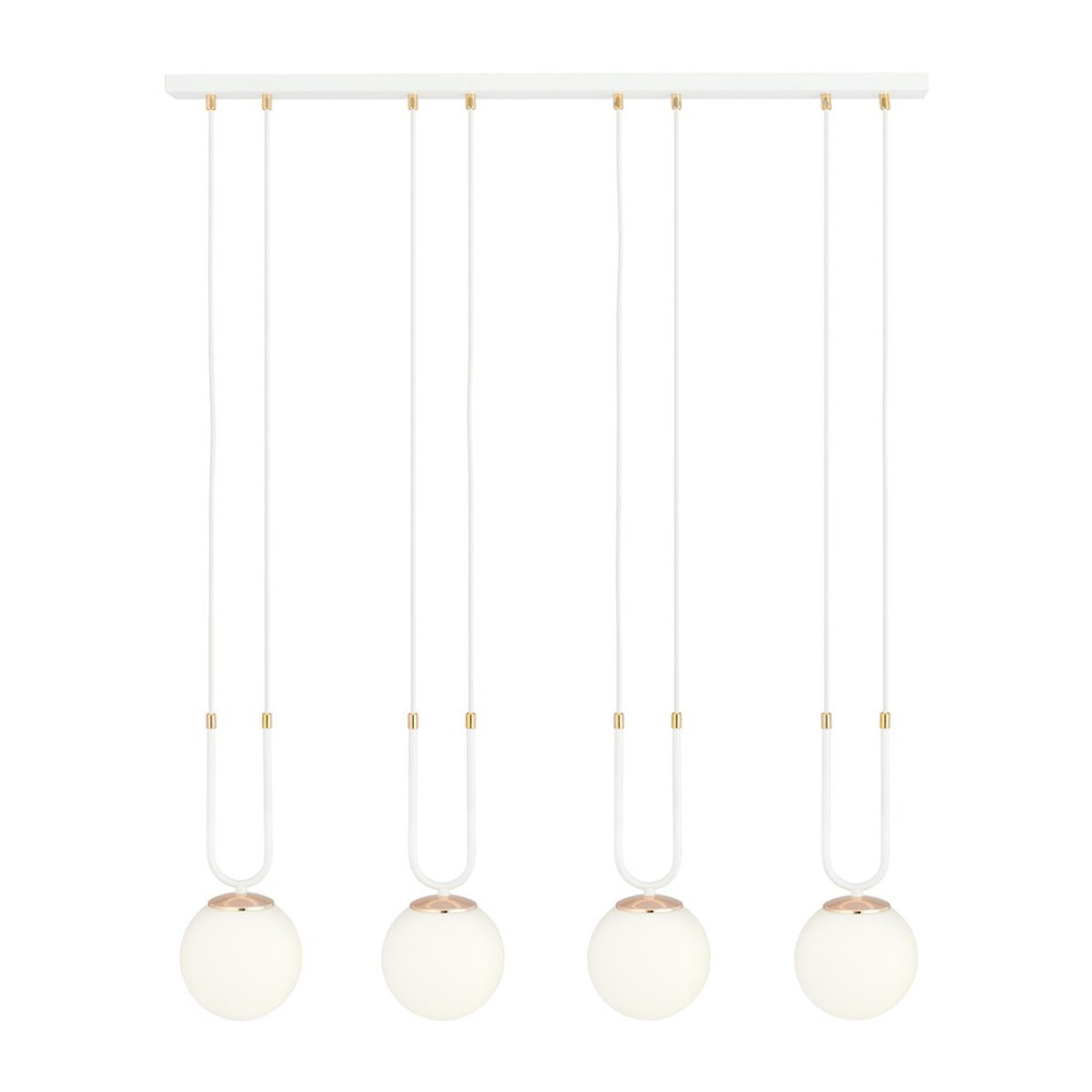 Lampada a sospensione GLAM in acciaio bianco opaco e oro