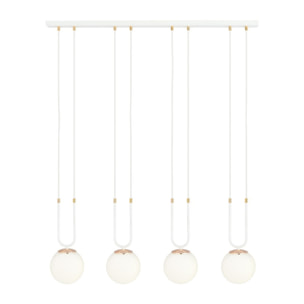 Lampada a sospensione GLAM in acciaio bianco opaco e oro