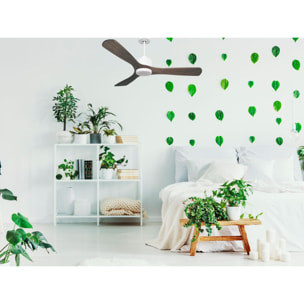 Ventilador de techo Reversible Termostato Dimable Wifi Motor DC Techos Inclinados Mando a Distancia Luz tres tonos Hypersilence Memoria MoyoD132C03LED64956 PURLINE