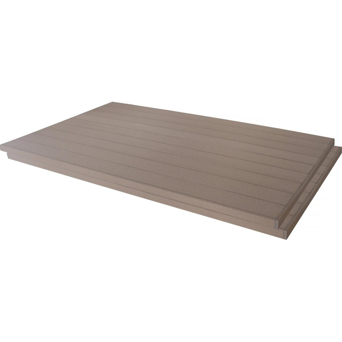 Lot de 3 lames de terrasse composite pleines - Long: 2,4m -1 m2- Marron