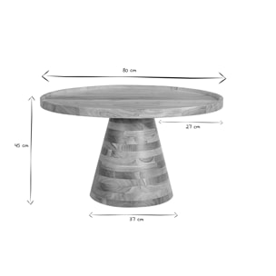 Table basse ronde en bois massif D80 cm MATERA