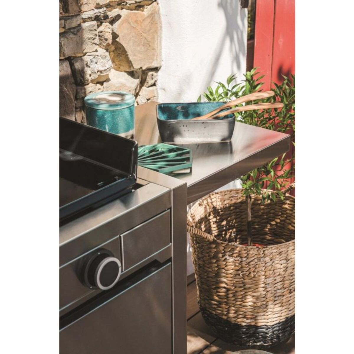 Chariot Plancha FORGE ADOUR CH MIF 60 en inox fermé compatible plancha Modern 60