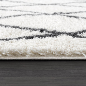 Tapis Shaggy longues mêches et aux motifs traditionnels Berbères