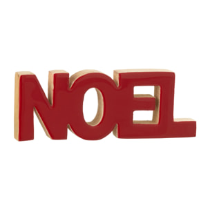 J-Line décoration Noël - bois - rouge/naturel