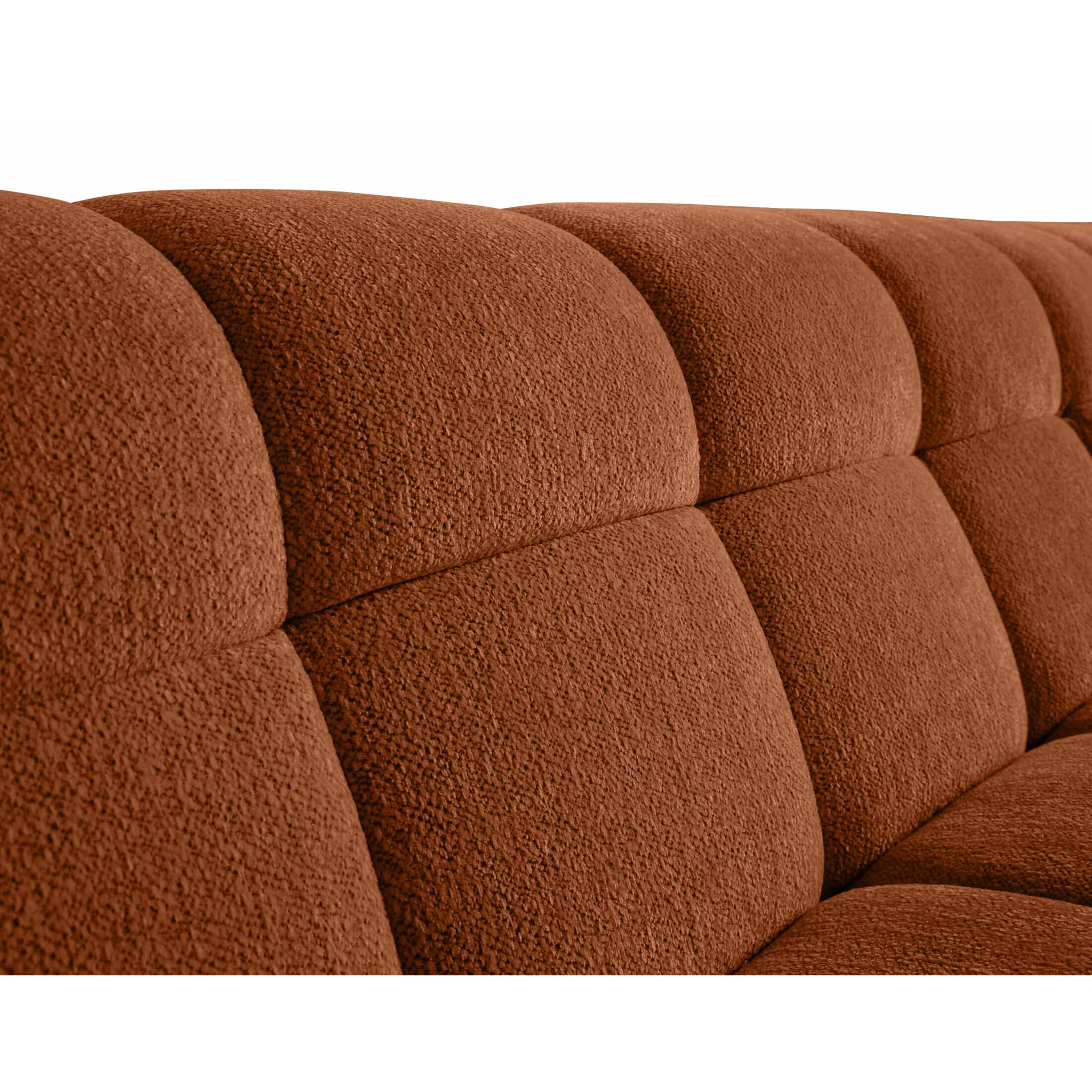 Ray - canapé d'angle droit - 4 places - en tissu texturé - Rouille