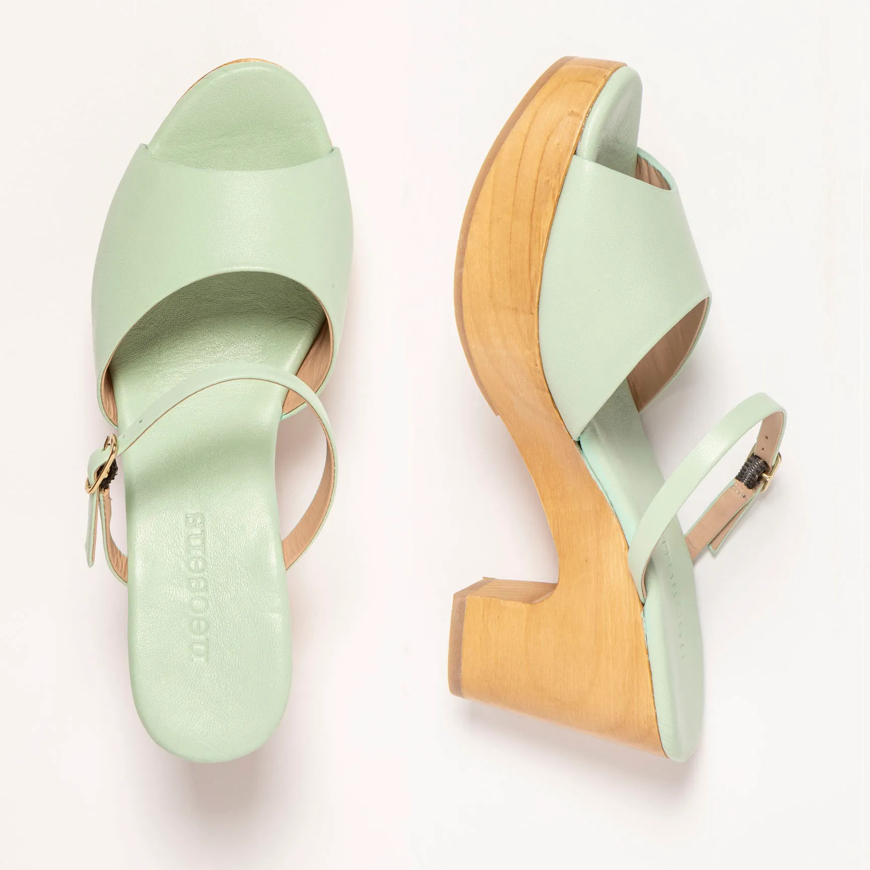 Sandalias con tacón S3273 NAPPA PASTEL GREEN/ ST.LAURENT SANDAL color Pastel green