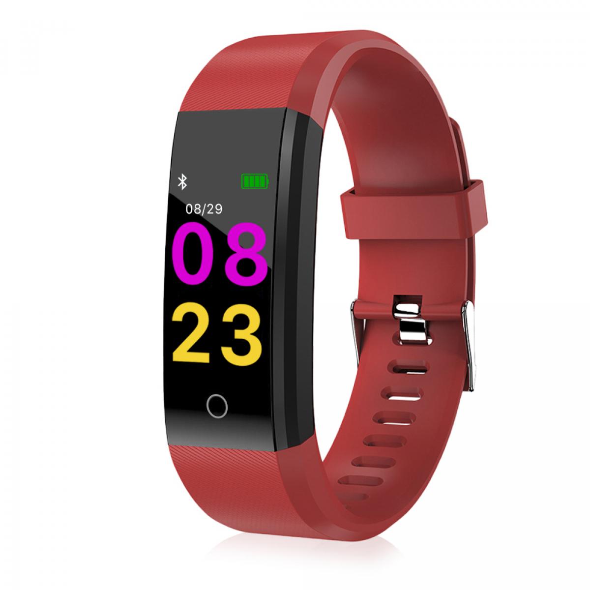 Brazalete inteligente ID115 con monitor cardíaco, presión sanguínea y notificaciones para iOS y Android