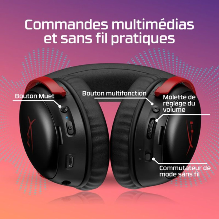 Casque gamer HYPERX Cloud III S Rouge