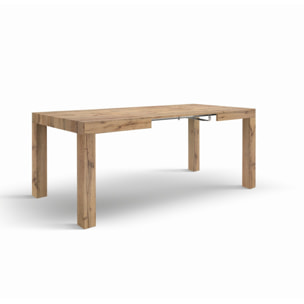Tavolo BAROLO in legno, finitura rovere rustico, allungabile 120x80 cm - 200x80 cm