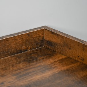 Casier à vin design industriel étagère à bouteilles 9 bouteilles support verres à vin intégré métal noir aspect vieux bois veinage