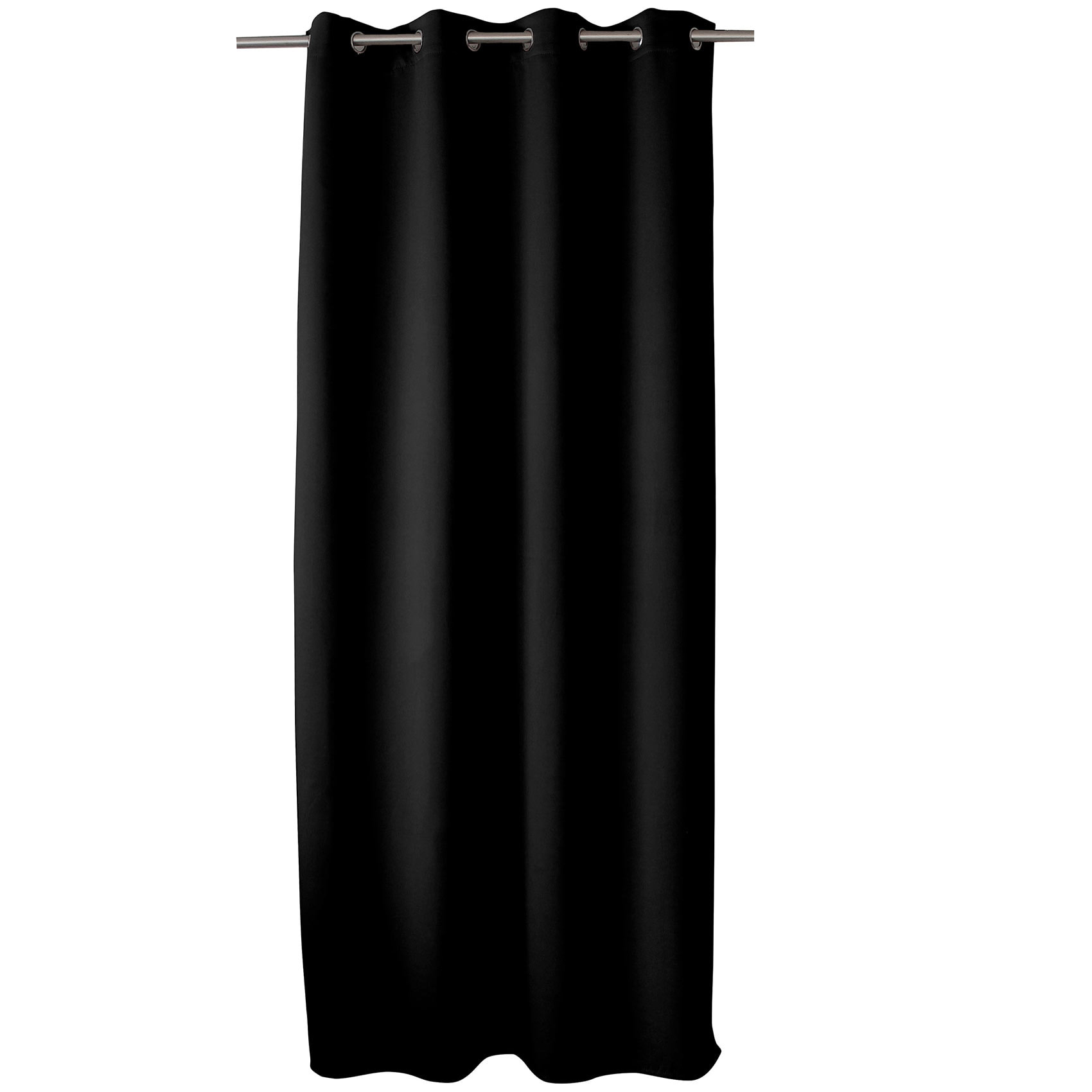 Rideau occultant uni avec 8 œillets - Noir