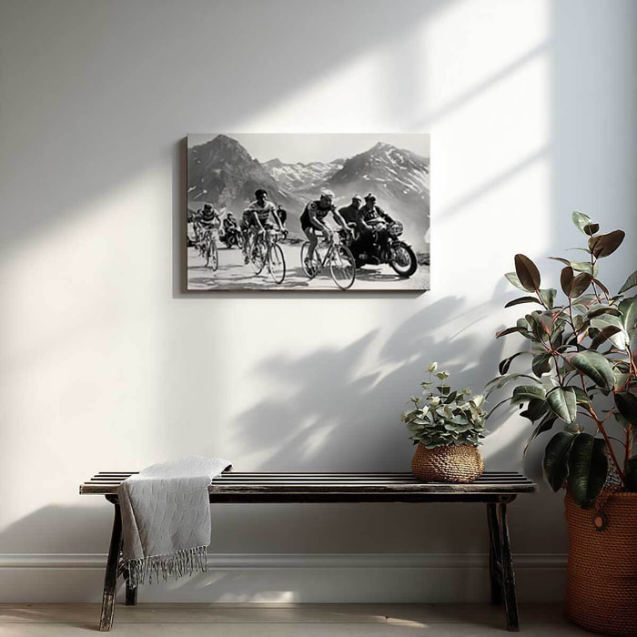Tableau velo vintage Photo du Tour de France en 1963 Toile imprimée