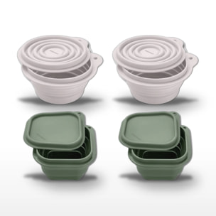 Lot de 4 boîtes de rangement pliable avec 4 ustensiles de cuisine Fackelmann Storage