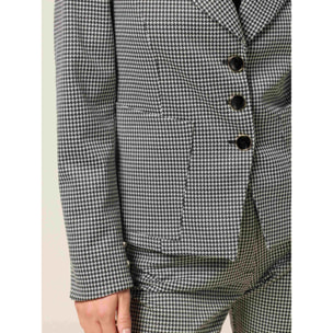 Oltre - Blazer de pata de gallo en punto milano - Gris