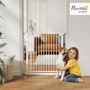 Barrière de sécurité chien largeur réglable 76-80 cm acier blanc