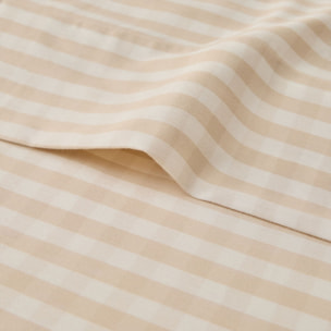 Sábana de algodón satén 200 hilos Kimcuad color marron beige 100% Algodón