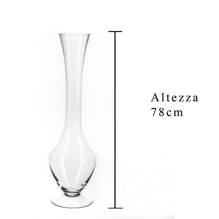 Vaso In Vetro. Altezza 78 Cm - Pezzi 1 - 21,2X78X21,2cm - Colore: Incolore - Bianchi Dino - Vasi E Cont. Vetro, Alzate