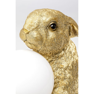 Lampe lapin assis doré Kare Design