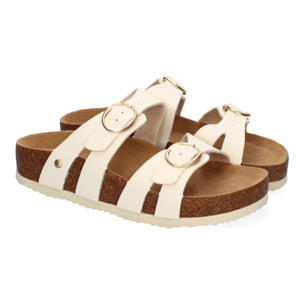 Sandalia Planas para Mujer, Comodas y Elegantes, Diseño Moderno con Doble Hebilla