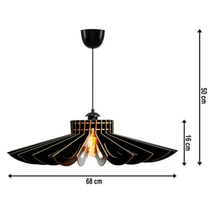 Lámpara de techo 50 cm. negro, tipo e 27 max 45 - 60 w