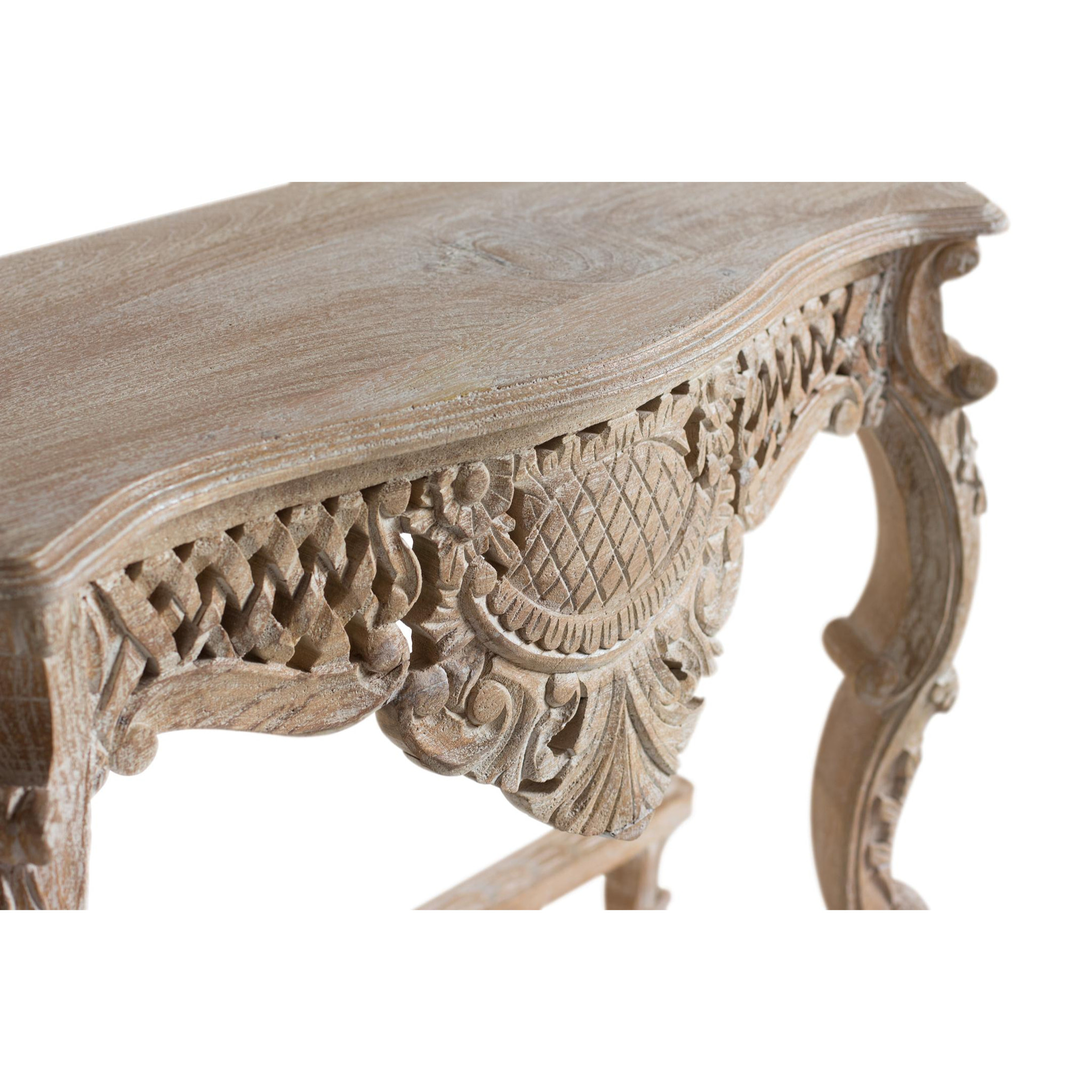 Consola de Madera de Mango 120 Cm Estilo Rústico Clásico