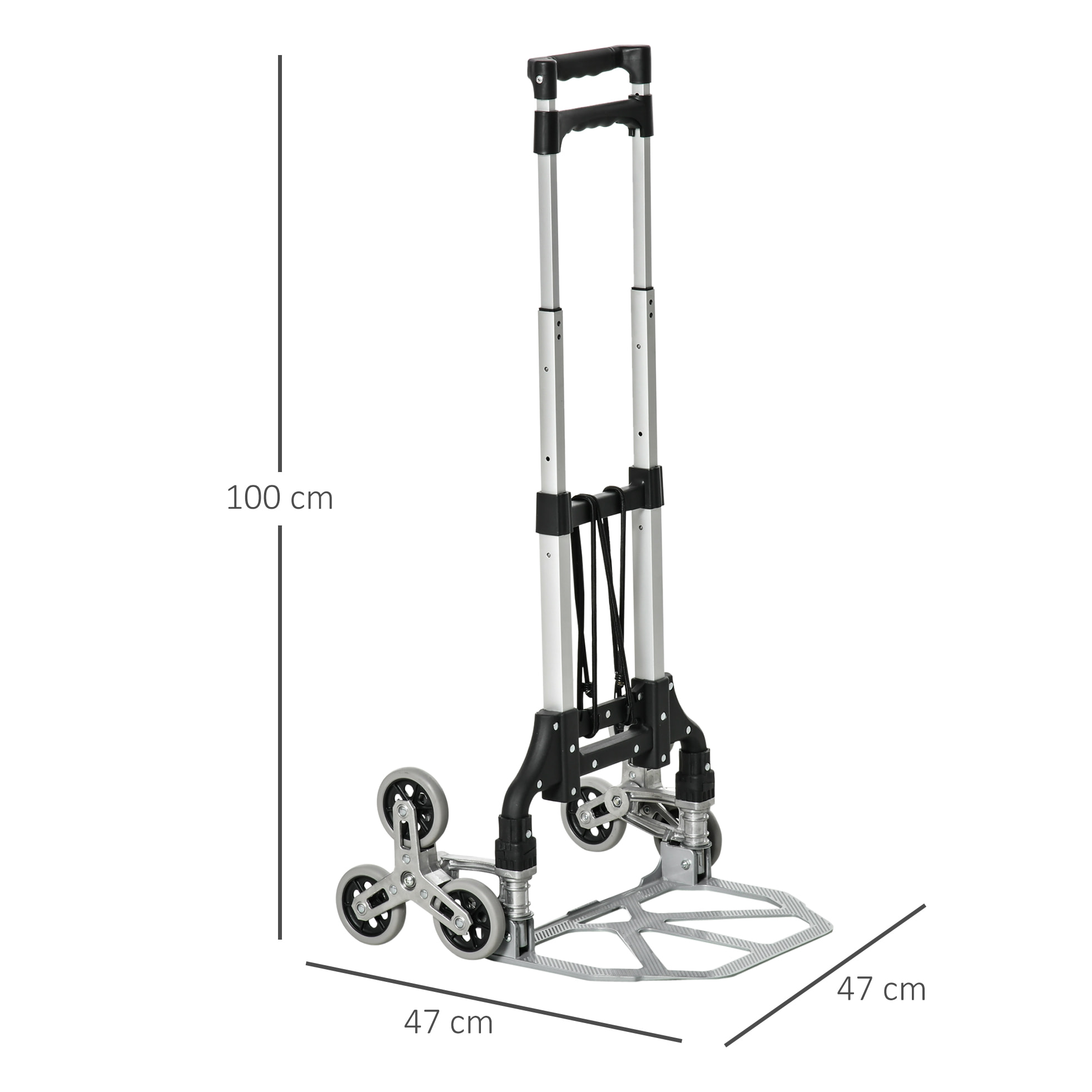 Carretilla de Mano Portátil para Escalera con Ruedas Carga 70kg Carretilla Plegable para Entrega Almacenes Mercado Viajar Mudarse