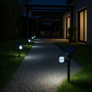 4 Spot solaire SPIKY Blanc froid 200LM