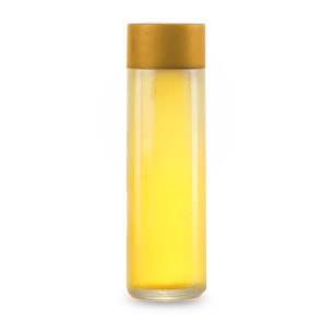 Botella de vidrio para todo tipo de bebidas de 350 ml con tapa de plástico.