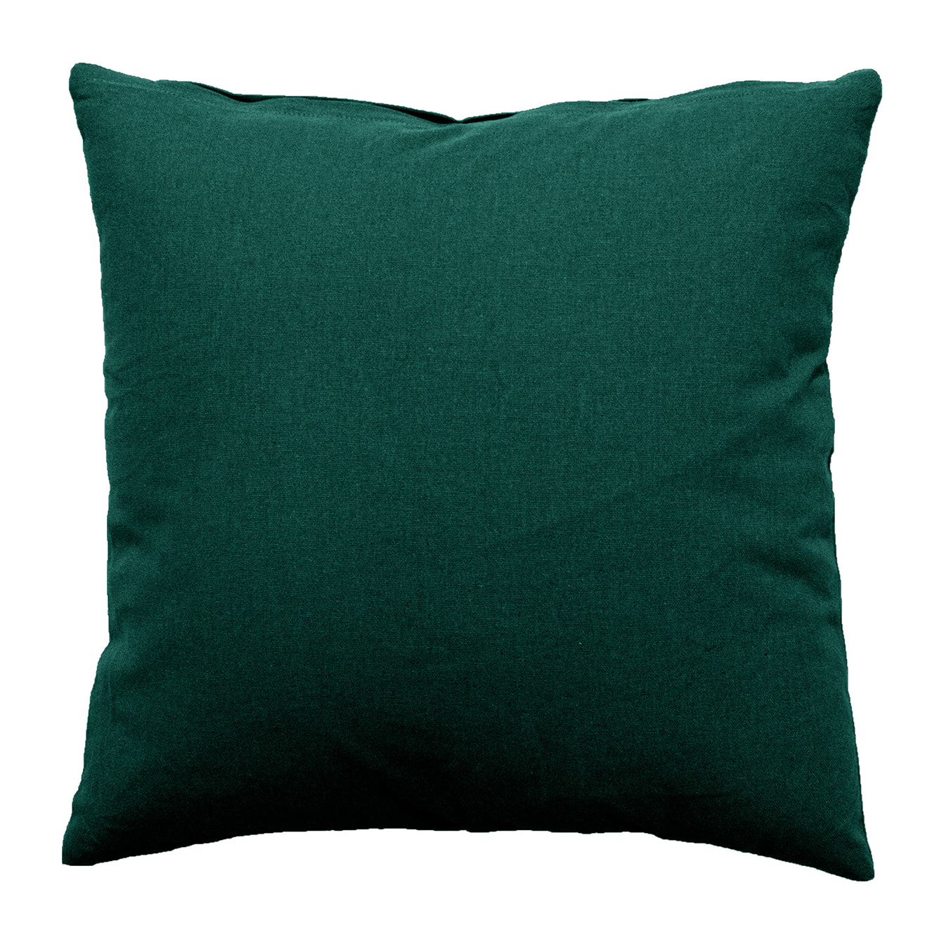 Coussin déhoussable uni en coton - Vert foncé