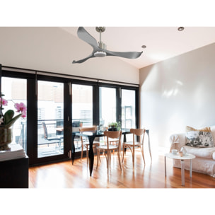 Ventilador de techo Reversible Termostato Dimable Wifi Motor DC Techos Inclinados Mando a Distancia Luz tres tonos Memoria TrawanganD132C03LED65040 PURLINE