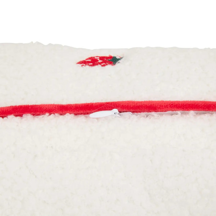 Coussin Fraci Fruits 50x30cm Blanc et Rouge