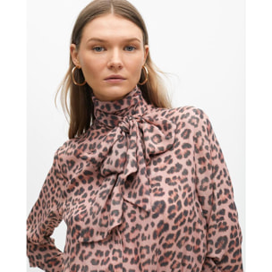 Vestito animalier con fiocco