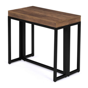 Console extensible Anita - Bois aspect vieilli et noir