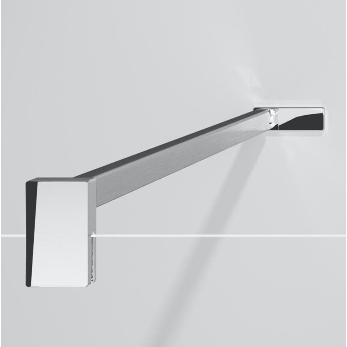 Design Pure 130x200cm paroi en verre 8 mm anticalcaire, avec bras et profilés chrome brillant (SIKOKHWI130)