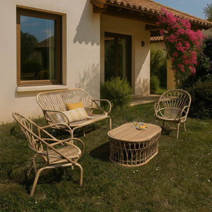 Salon de jardin en rotin tressé et métal  CAYMAN