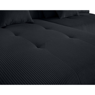 Onyx - canapé modulable d'angle gauche - 5 places - en velours côtelé - Noir